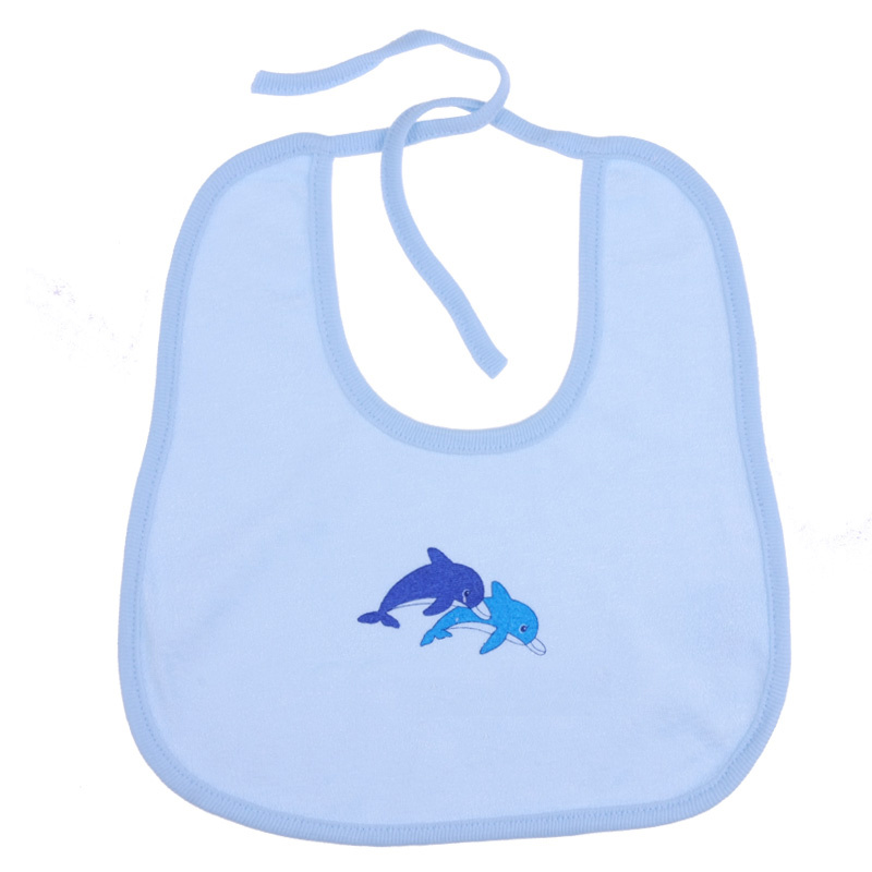 Newest Design Embroidered Knit Pattern Baby Bib for OEM