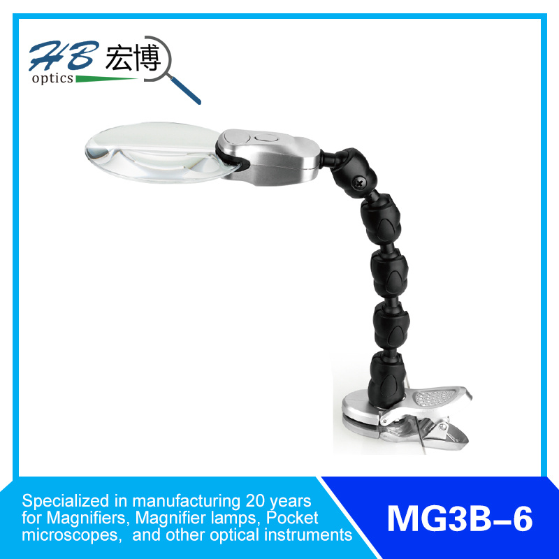 Table Clamp Magnifying Glass with LED