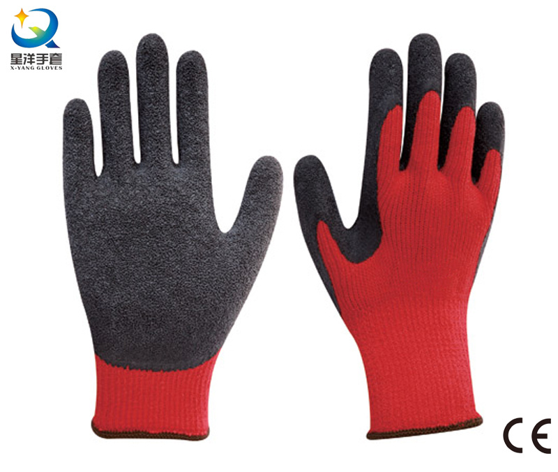 Latex Palm Coated Work Gloves, Crinkle Finish
