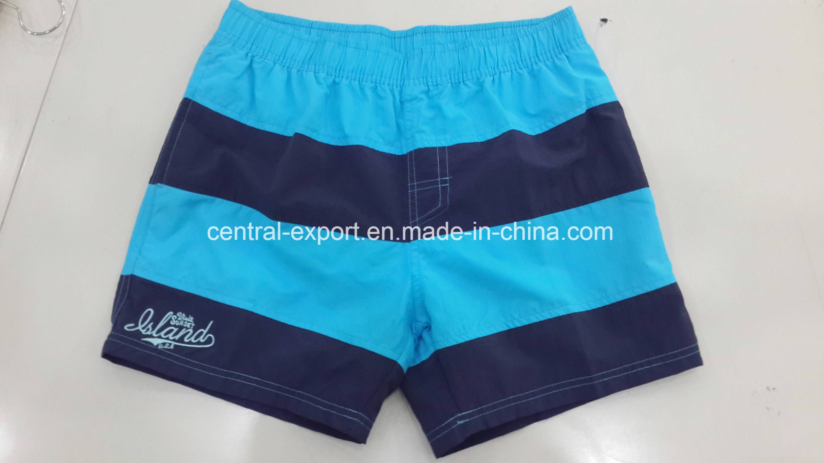 Oeko-Tex Full Elastic Waist Polyester Contrast Color Panel Children Board Short Swimwear