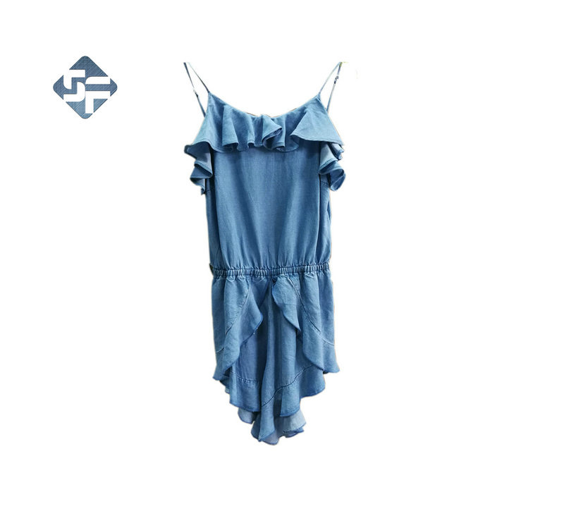 Girls Jumpsuit Made by 100% Tencel Fabric/Sleeveless Top with Shorts