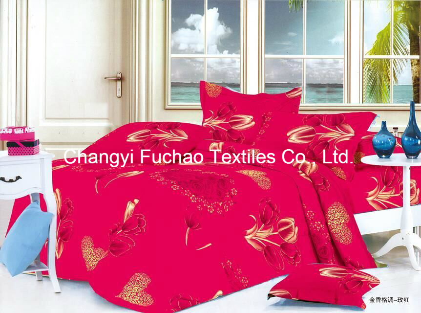 Hot Selling Polyester Microfiber 5 PCS Solid Color Sheet Set /Bedding Set
