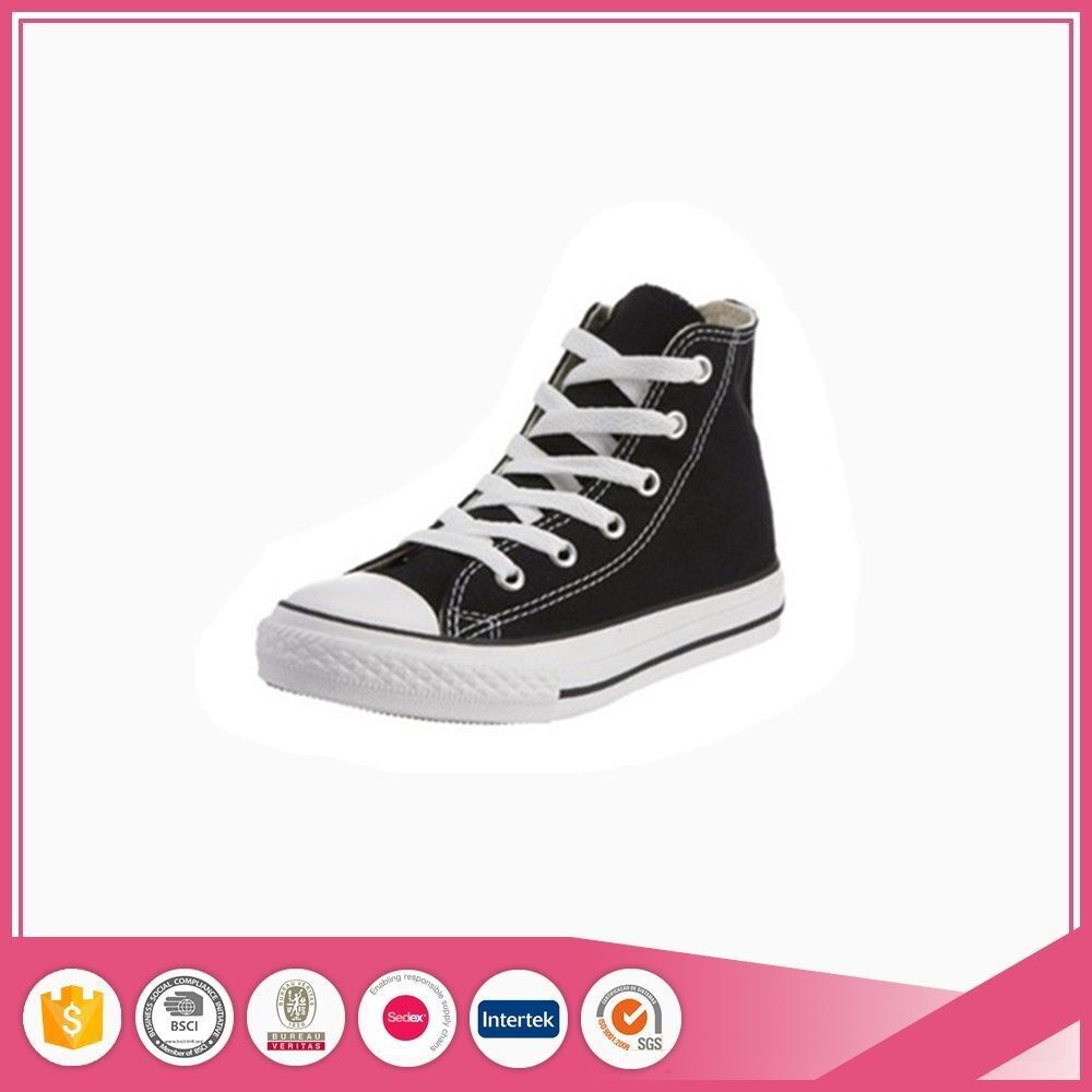 High Top Black Men Vulcanized Canvas Shoes