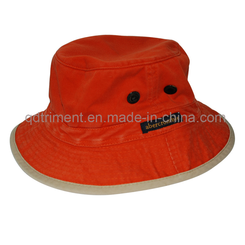 Washed Contrast Binding Twill Sport Fishing Bucket Hat (TRBH016)
