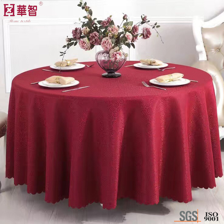 High Quality Jacquard Red Table Cloth