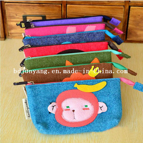 Wholesale Zip Lock Simple Eco Soft Teenager Felt Pencil Bag