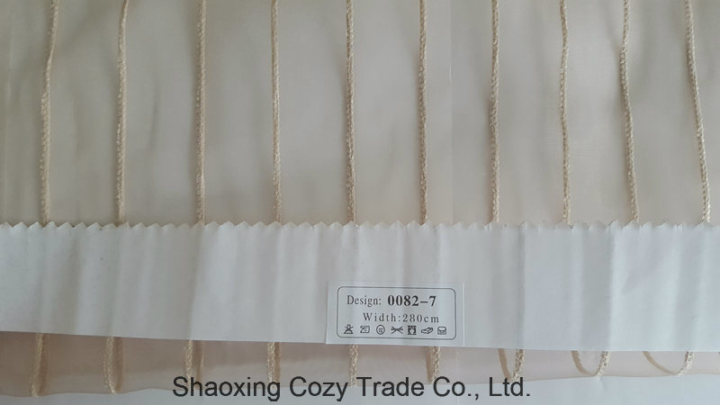 New Popular Project Stripe Organza Sheer Curtain Fabric 00827