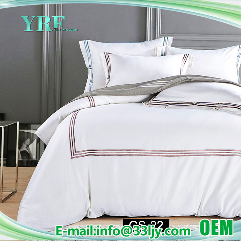 White 100% Cotton Single Custom Embroidery Bedding