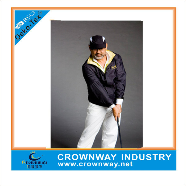 Man's Stand Collar Golf Jacket with Cutom Print Logo