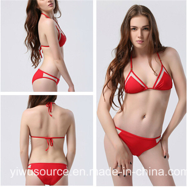 Sexy Triangle Mesh Halter Bikini Set (5718)