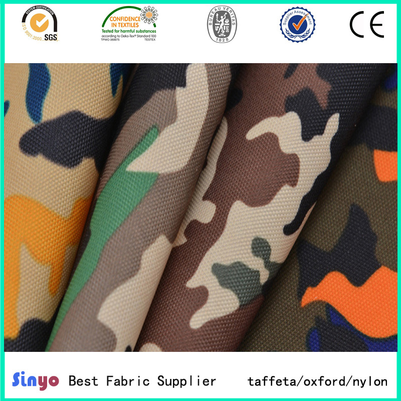 Polyurethane Coated Oxford 900d Luggage Fabric with Camouflage Printed
