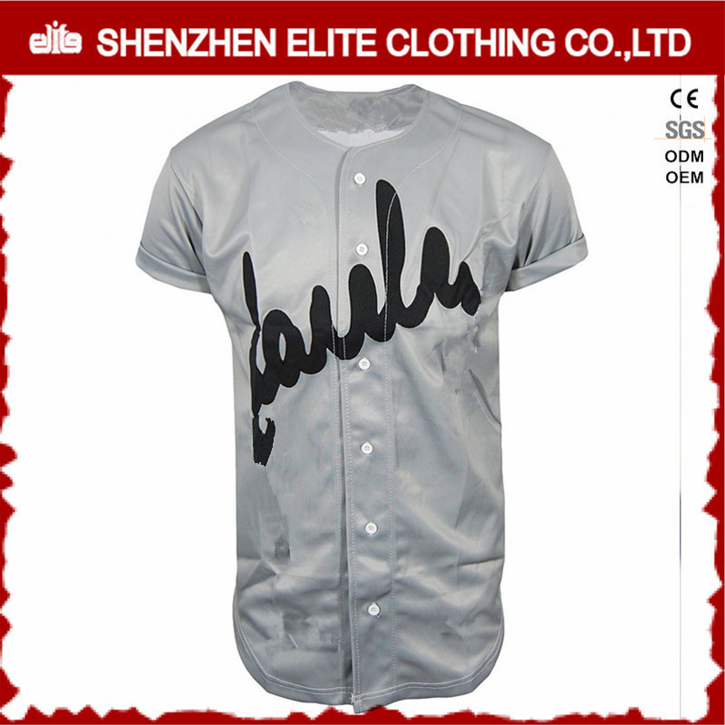 Best Price Polyester Popular Custom Button Down Baseball Jersey (ELTBJI-28)