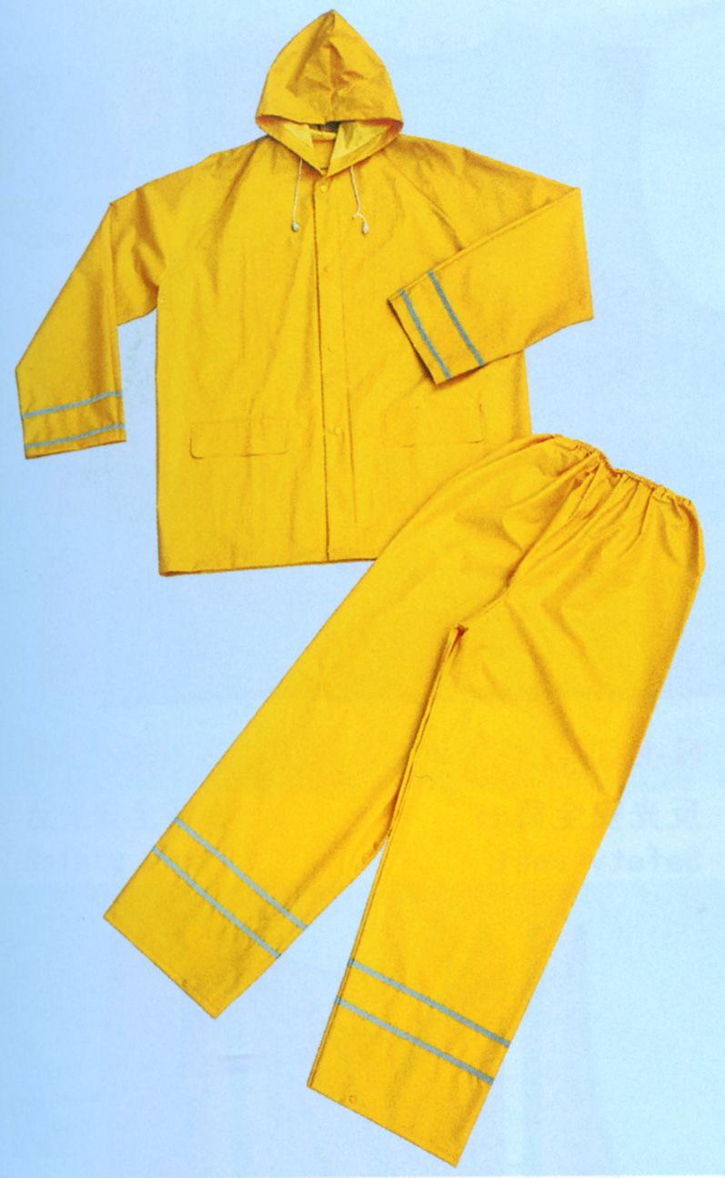 PVC Rain Suit with Reflective Tape