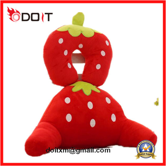 Plush Straw Berry U Shape Neck Pillow with Cushion