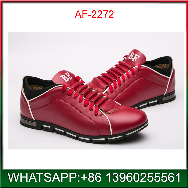 2018 China Brand PU Red Casual Shoes for Man Wholesale