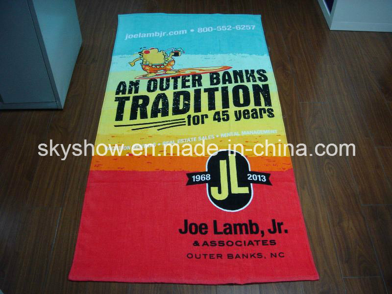 100% Cotton Velour Reactive Printed Beach Bath Towel