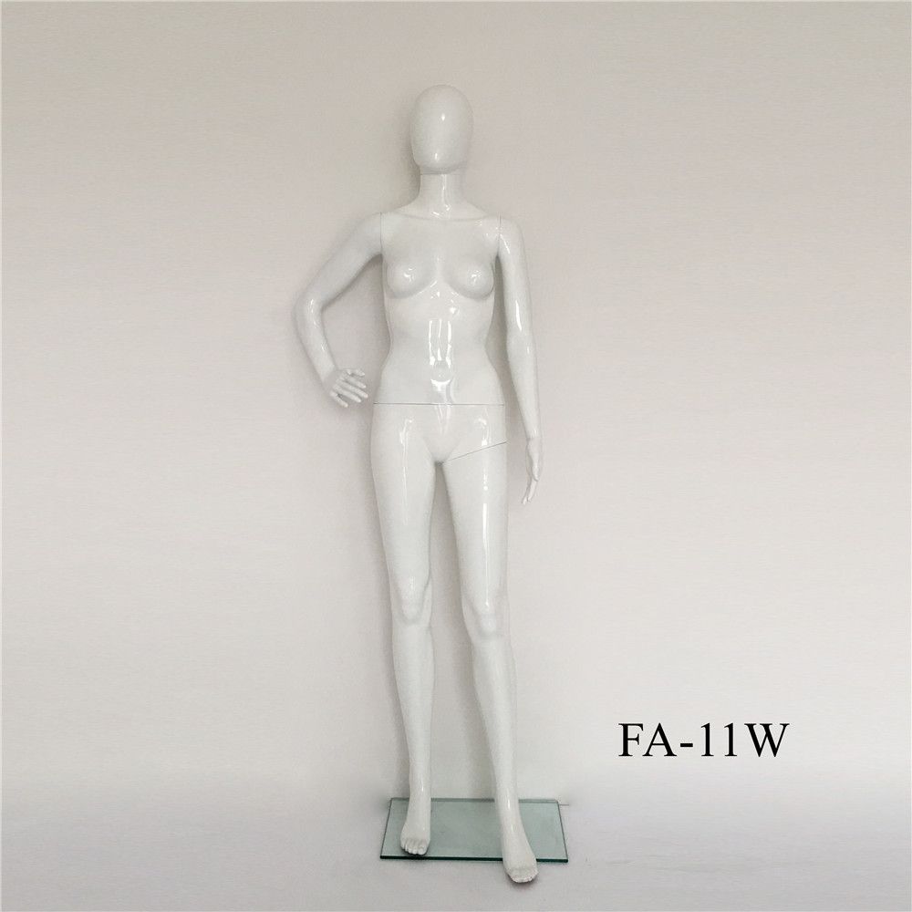Glossy White Painting Glossy Window Display Plastic Female Form Mannequin