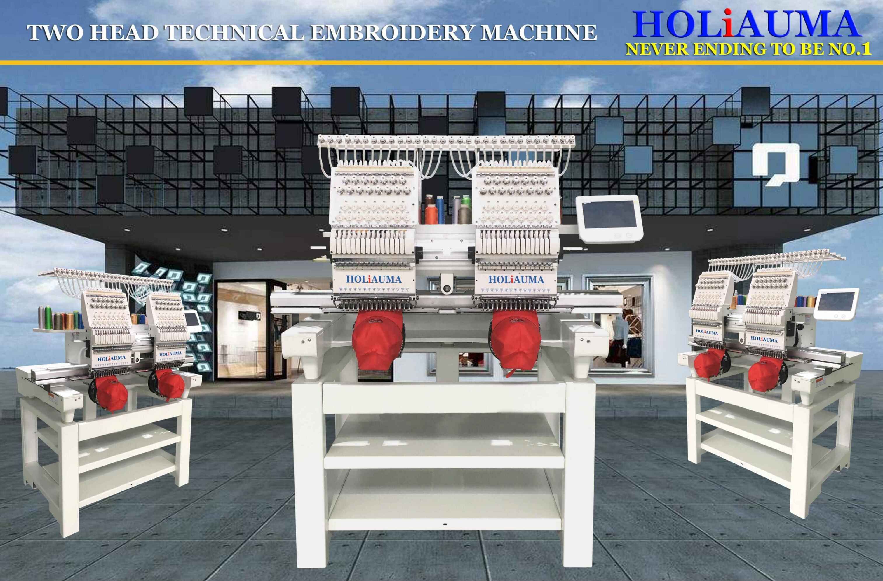 Holiauma 4 Head 15 Needles 1200spm Computerized Embroidery Machine with 100 Embroidery Machine Designs Like Tajima Embroidery Machine for Cap/Garment