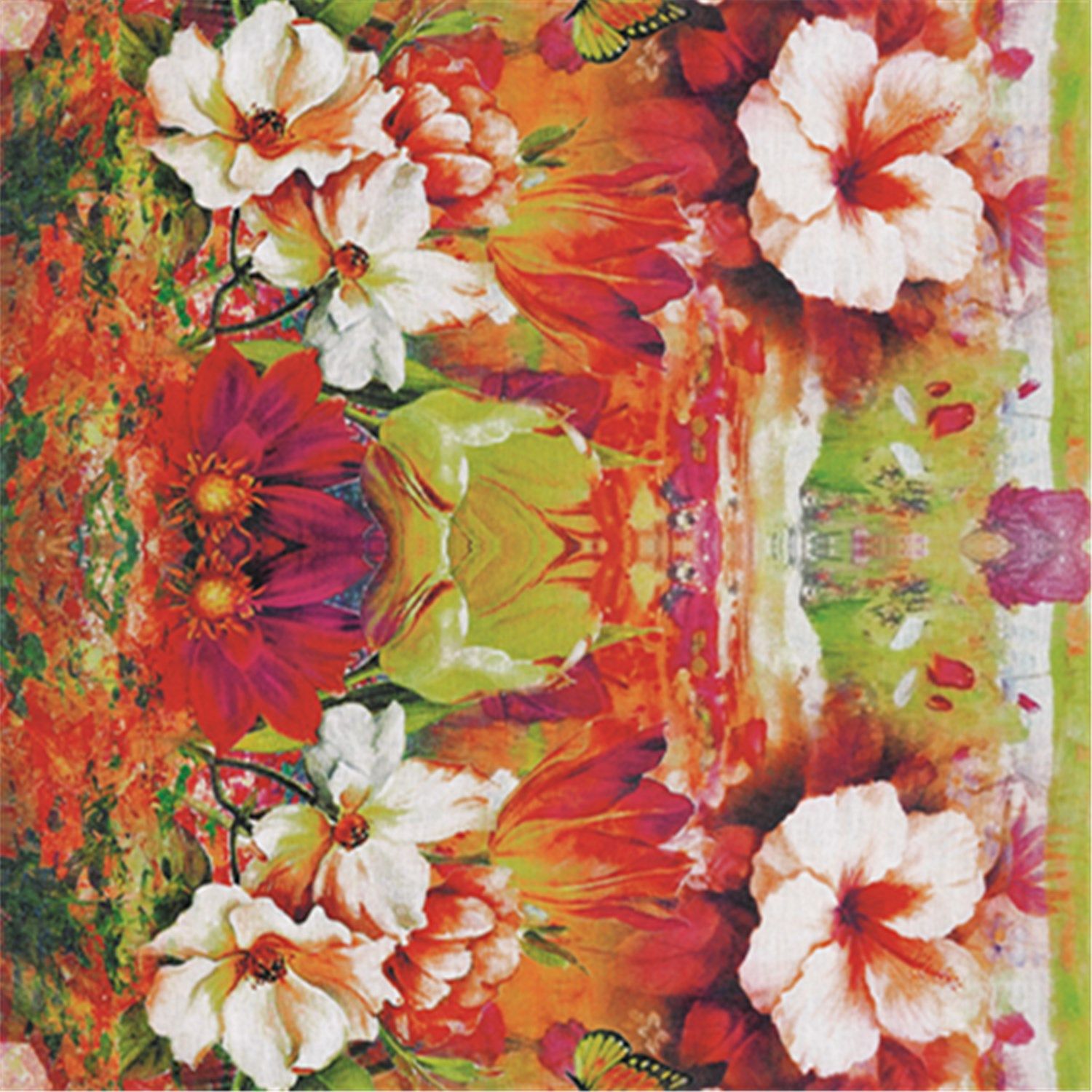 Flower Printed Polyester Garment Fabric (PPF-074)