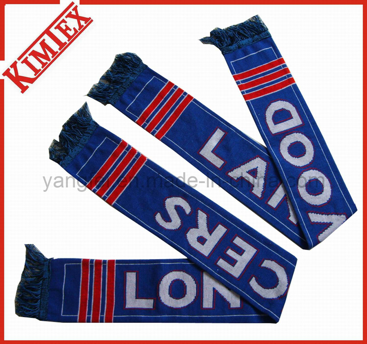 Double Layer Acrylic Jacquard Team Football Scarf