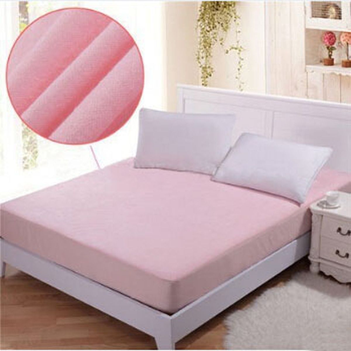Cotton Polyester Terry Fabric Waterproof Fitted Sheet