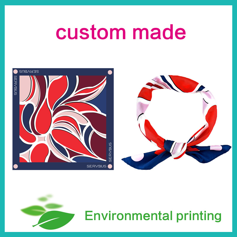 Fashion Wave Printed Square Scarf Silk Scarf Custom Logo