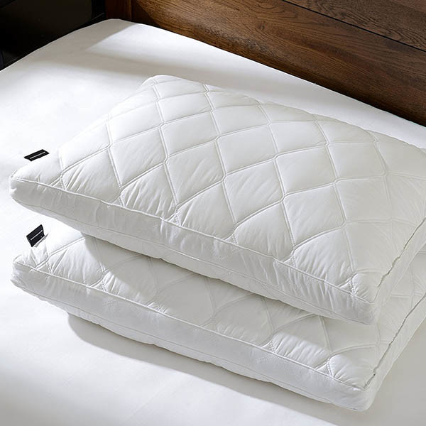 Quilted Feather and Down Gusset Bed Pillow Standard/Queen Size White