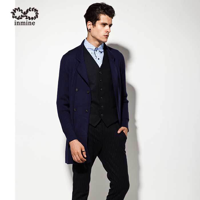 Wool Acrylic Manufactory Pure Colour Suit Man Sweater Coat
