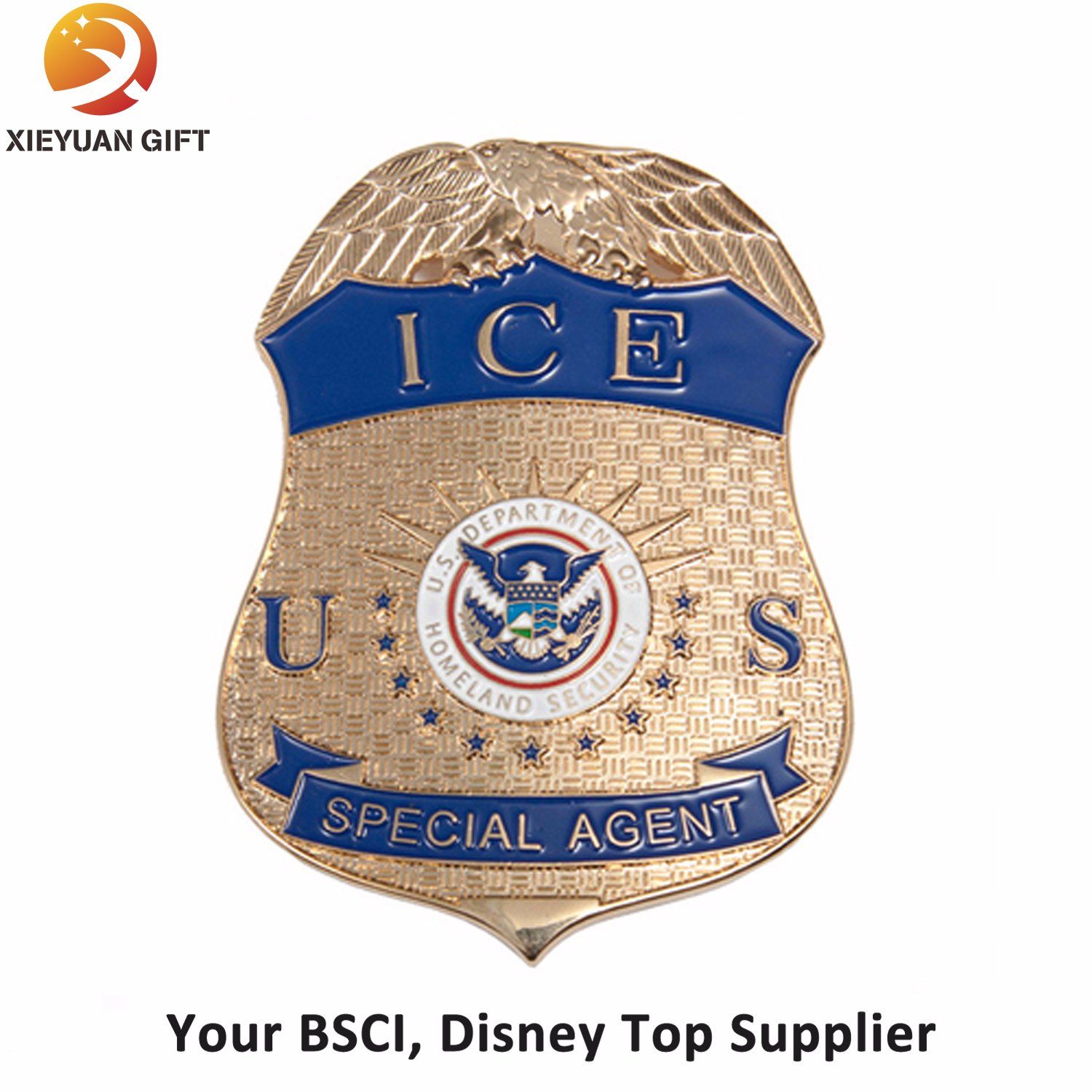 China High Quality Factory Custom Gold Metal Badge