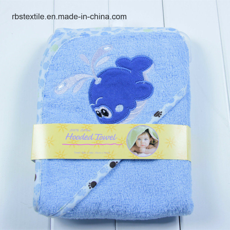 Qulified Cotton Baby Hooded Bath Towel Poncho