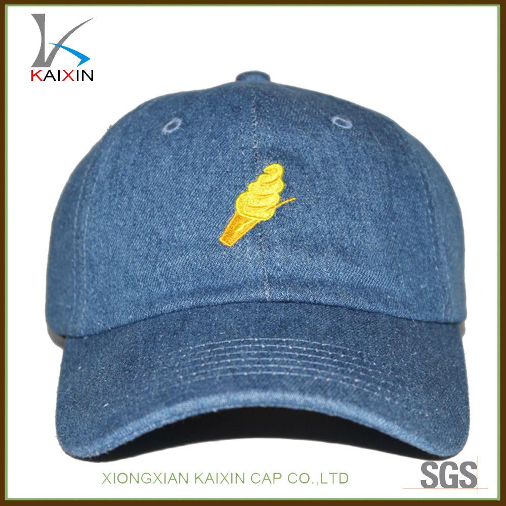 Custom Baseball Denim Dad Hat Cap Unstructured Men Hats