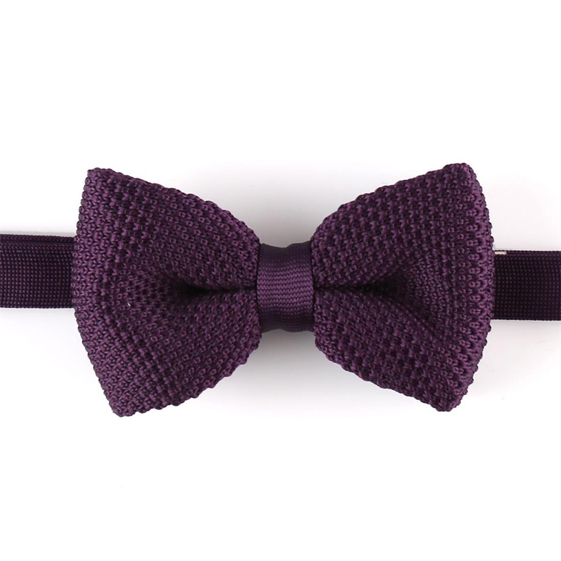 Romantic Solid Purple Fashionable Silk or Polyester Knitted Bow Tie (YWZJ 18)