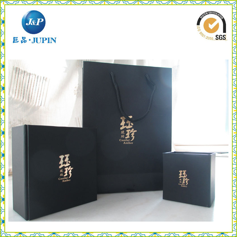 Full Black Printing Handle Luxury Paper Bag for Jewelry (JP-PB012)