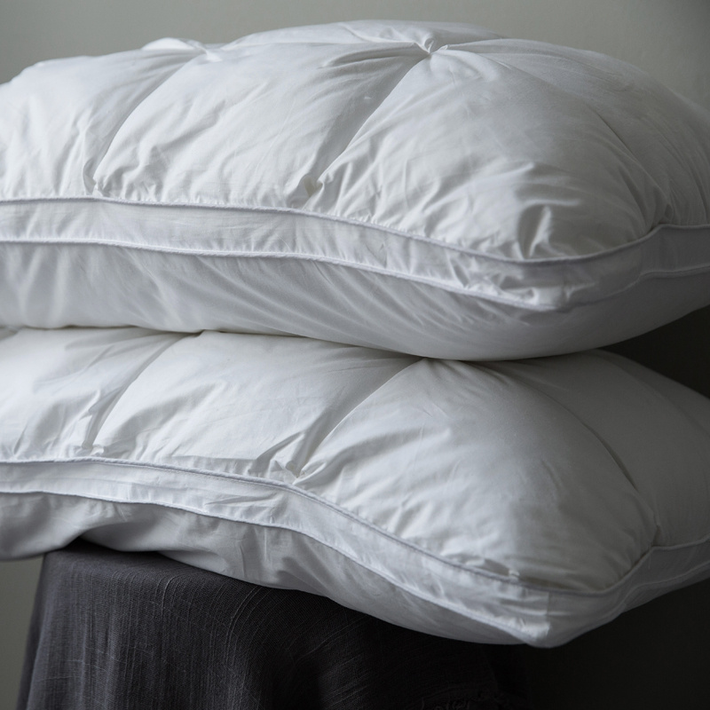 Cotton Cover Duck Down and Feather Three Layers Gusset Pillow
