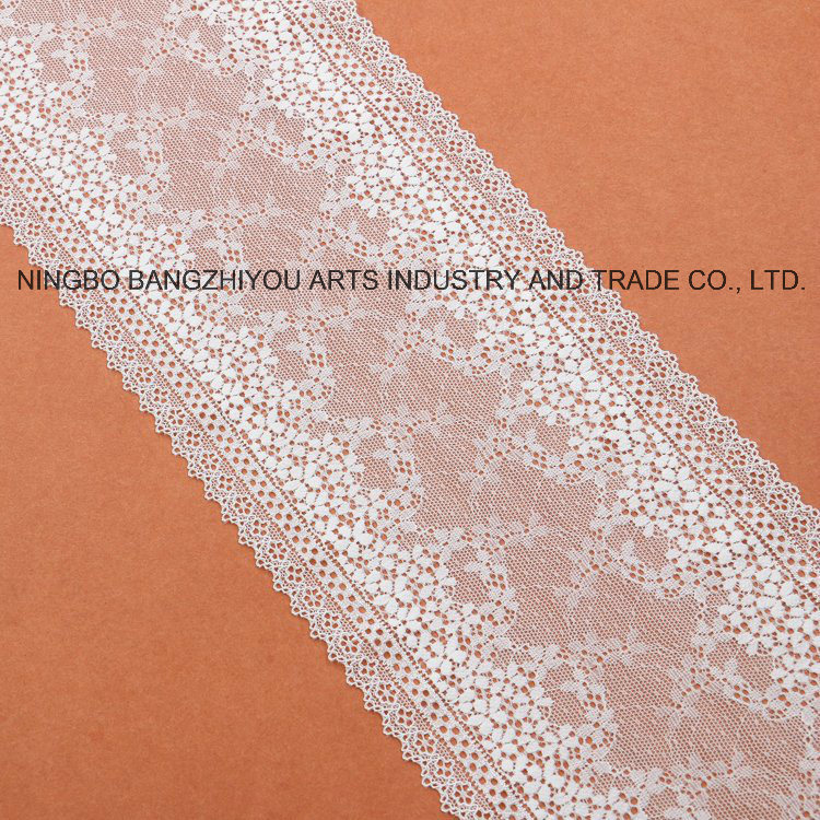 High Quality Stock Wholesale Triangle Door Shape 5cm Width Embroidery Lace Terylene/Polyester Lace for Garments Accessory & Curtains & Home Textiles Decorations