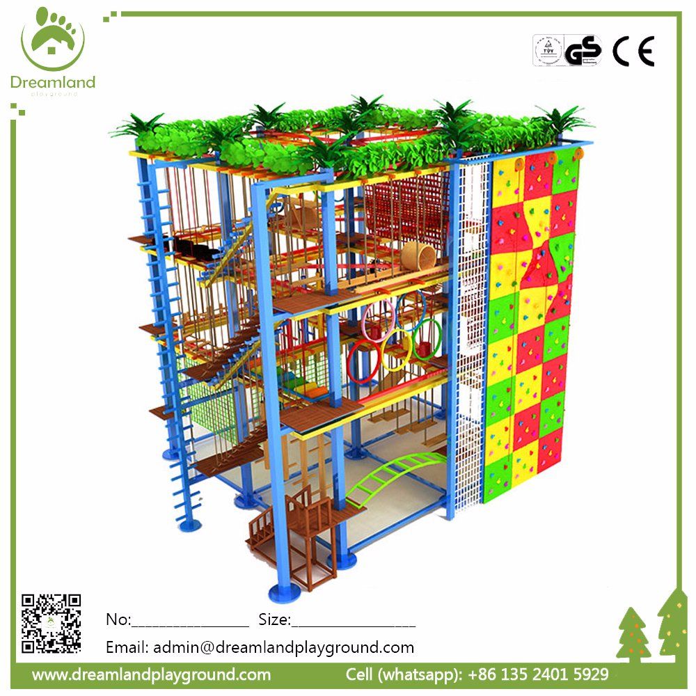 Children Enjoy Playing Rope Course Adventure Rope Course