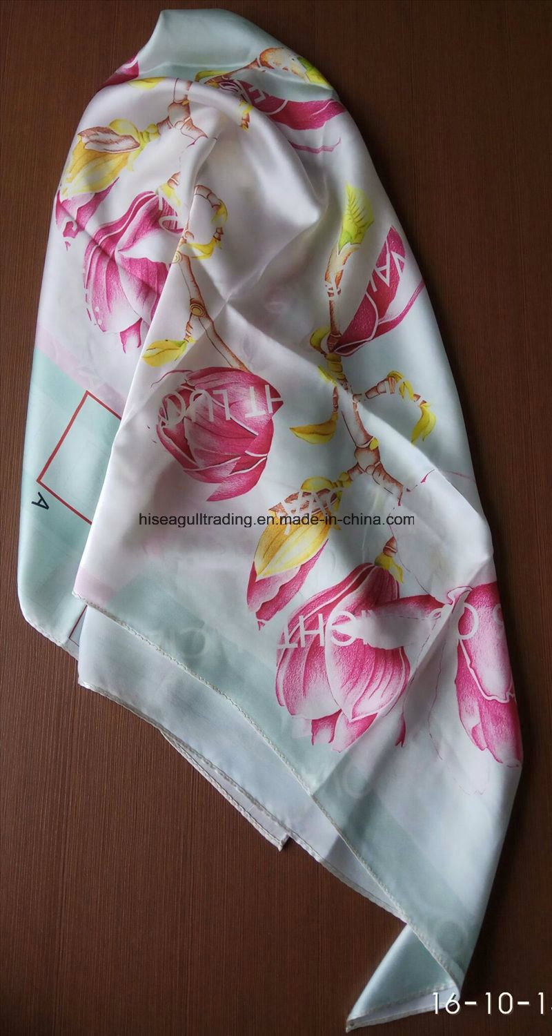 Machine Sewing Digital Print Silk Scarf Made of 16mm Silk Charmeuse Satin Fabric