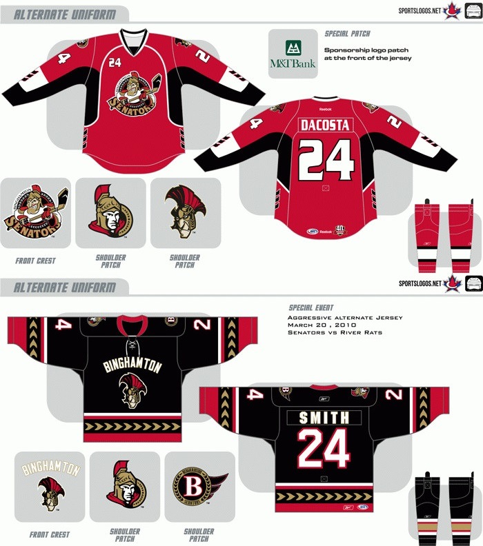 Customized American Hockey League Binghamton Senators Ice Hockey Jersey