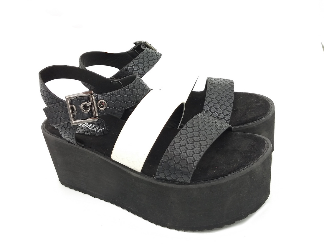 Black White Snake Upper Thick EVA Sole Shoes