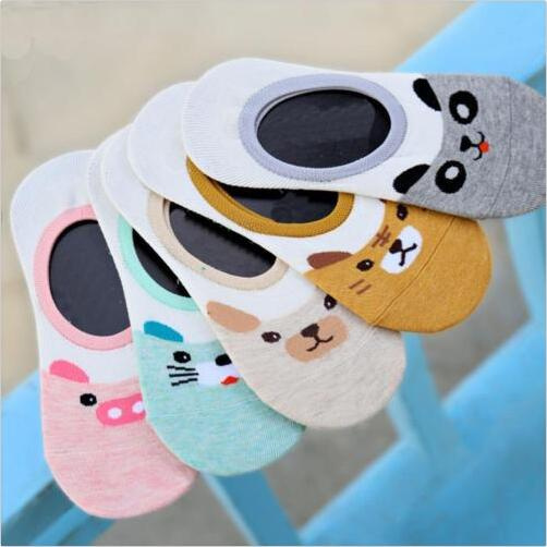 2017 Pure Cotton Lovely Anti-Skid Non-Slippery Grip Invisible Socks