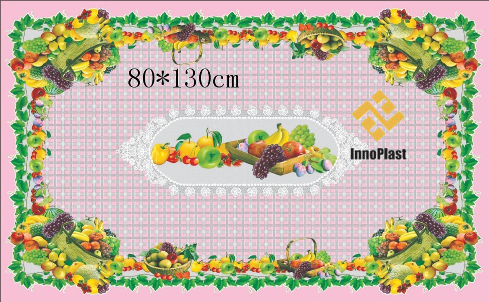 Independent Design LFGB PVC Printed Pattern Transparent Tablecloth 80*130cm