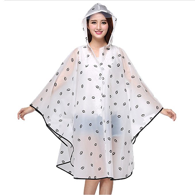 Fashion PVC EVA Lady's Women Rainwear with Full Printing