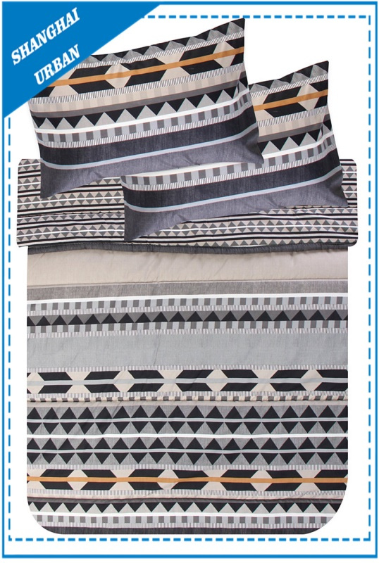 Diamond Shape Patchwork Printed Polyester Duvet Cover Bedding