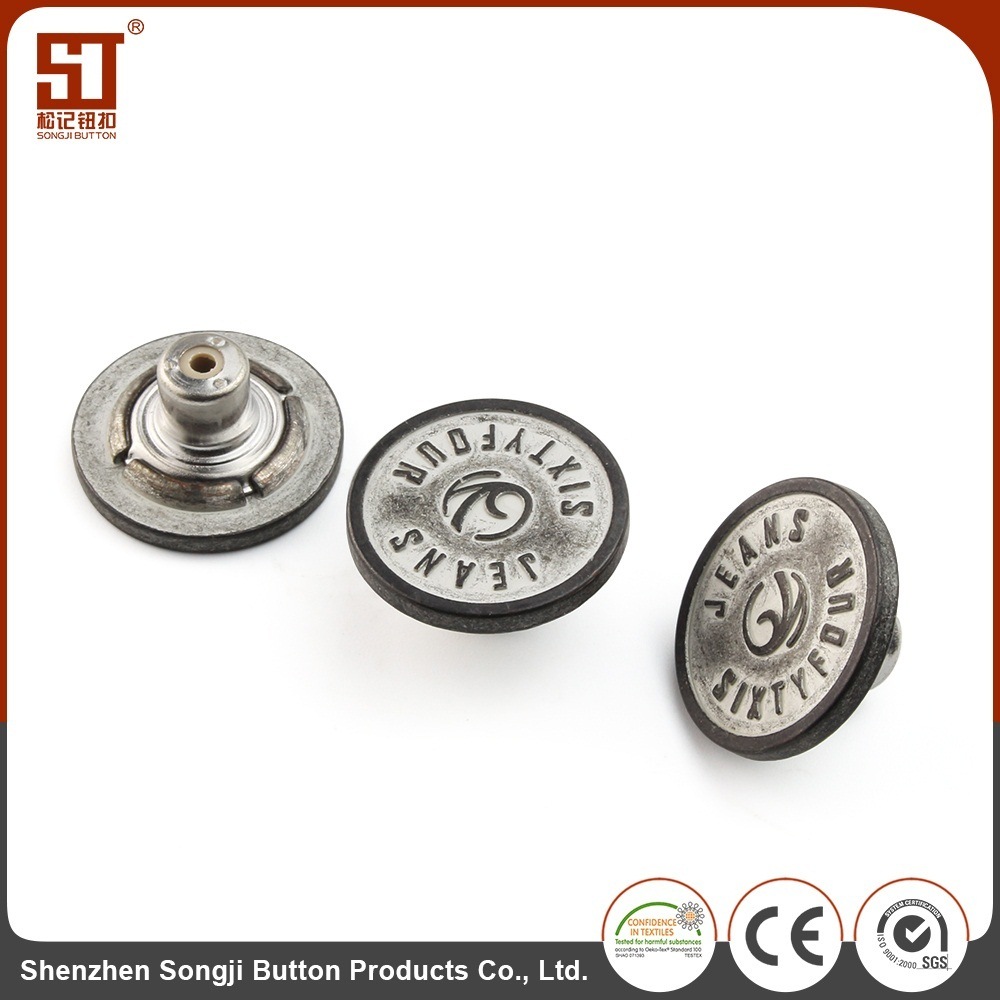 OEM Simple Prong Snap Decorative Metal Button for Jeans
