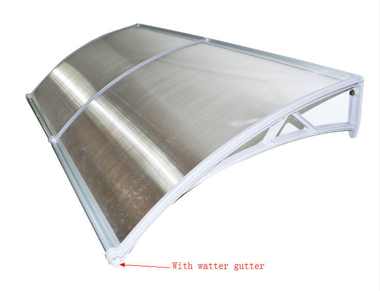 Rain Shades PC Hollow/Solid Sheet Door Canopy Roofing Sheet Awning with Water Gutter