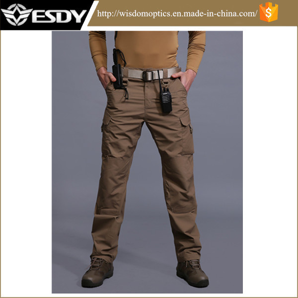 Tan Quick-Drying Combat Multi-Pockets Tactical Outdoor Trousers with 14 Pockets