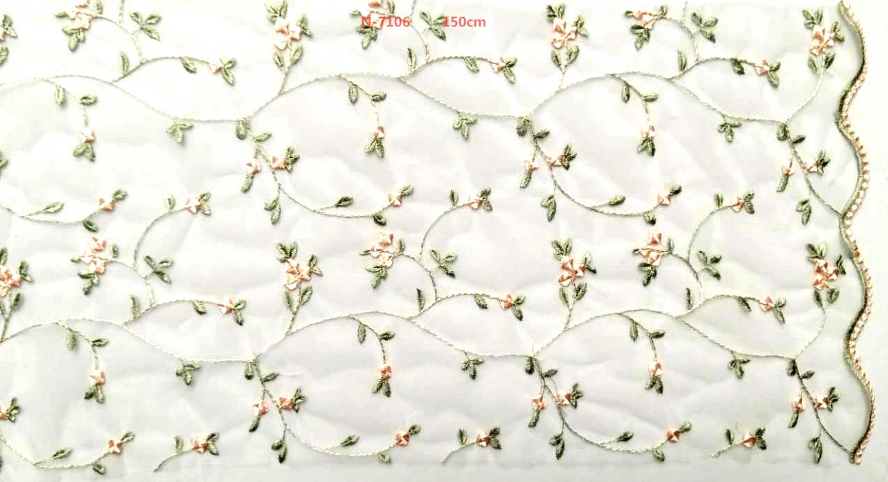 Elegance Mesh Lace Fabric with Embroidery