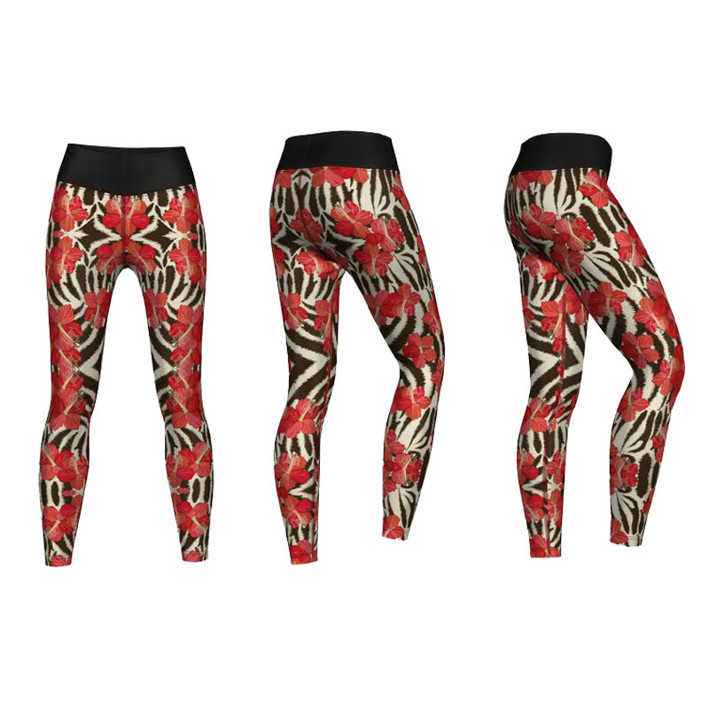 Durability Vibrant Color Compression Pant Tights for Yoga