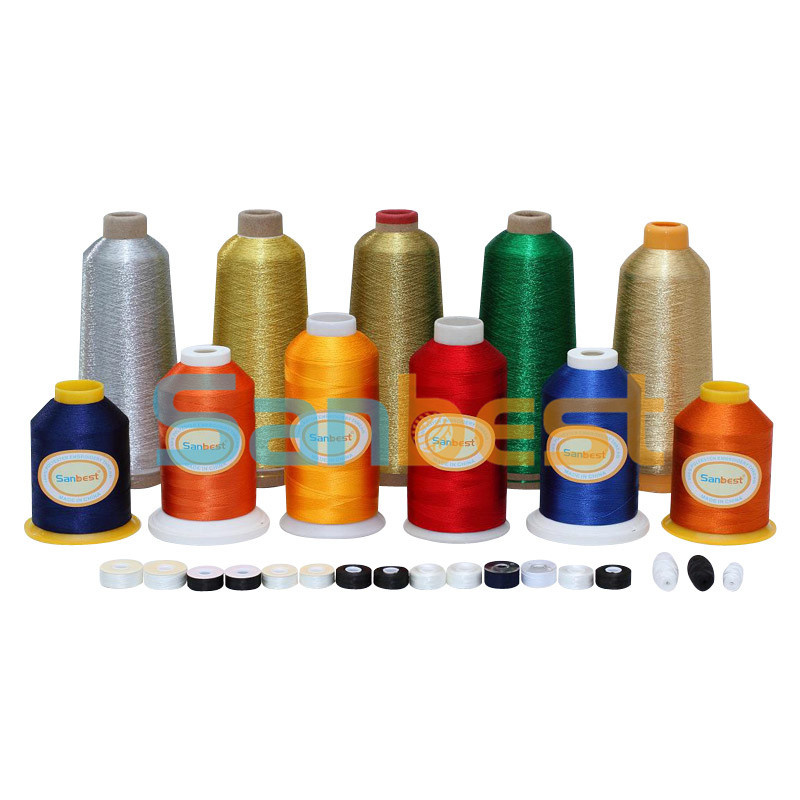 100% Polyester Single Yarn Metallic Embroidery Thread 150d/1