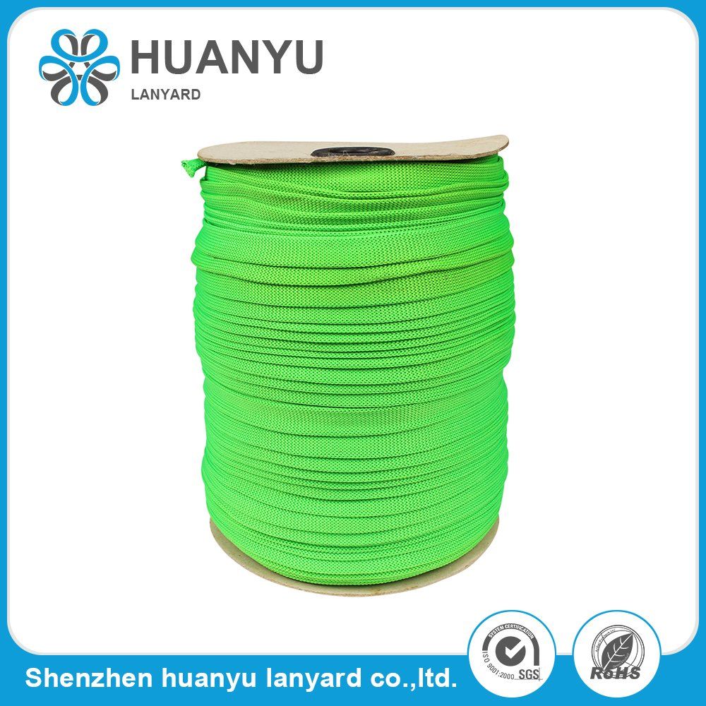 Elastic Woven Green Double Layer Polyester Tubular Flat Strap